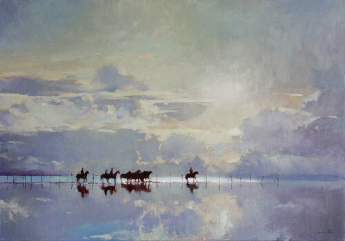Among the clouds par Khodakivskyi Vasyl, Peinture en vente sur Singulart