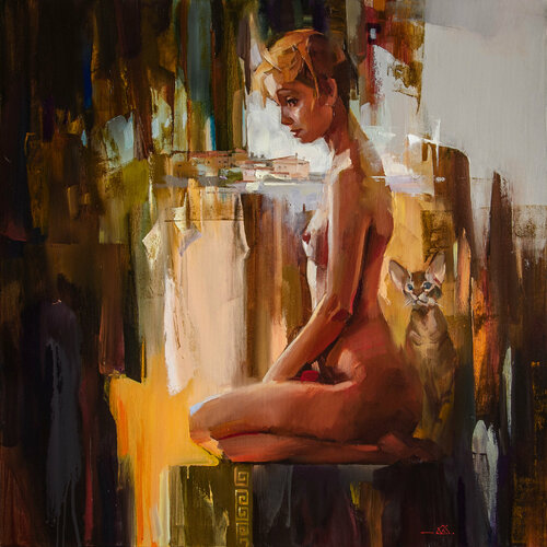Expectation di Khodakivskyi Vasyl, Pittura in vendita su Singulart