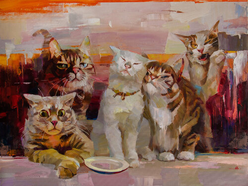 It's time for dinner. par Khodakivskyi Vasyl, Peinture en vente sur Singulart