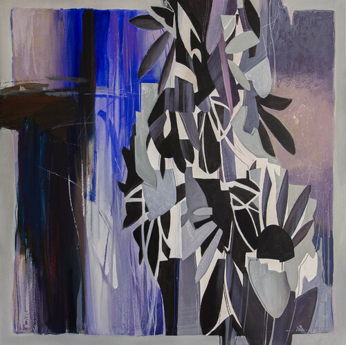 The purple garden di Khodakivskyi Vasyl, Pittura in vendita su Singulart