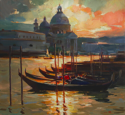 Venice,evening von Khodakivskyi Vasyl, Malerei kaufen auf Singulart