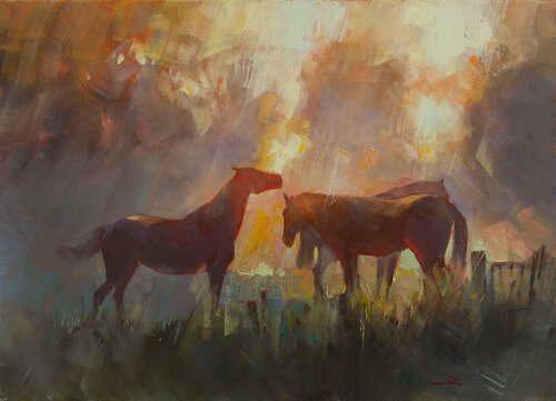 Magic shadows di Khodakivskyi Vasyl, Pittura in vendita su Singulart