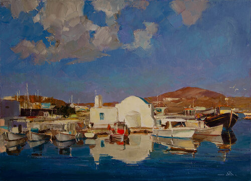 Paros Naousa-2 par Khodakivskyi Vasyl, Peinture en vente sur Singulart