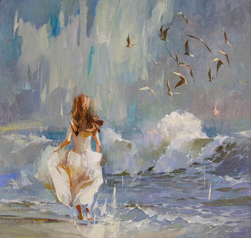 Music of the sea by Khodakivskyi Vasyl, Painting for Sale on Singulart