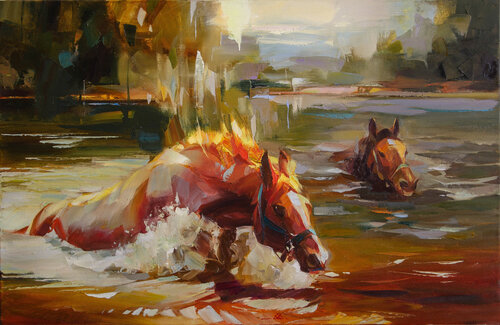 Upstream di Khodakivskyi Vasyl, Pittura in vendita su Singulart
