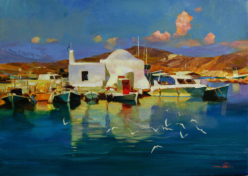 Magnificent Cyclades. van Khodakivskyi Vasyl, Schilderij te koop op Singulart