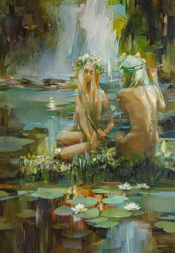 Melodies of Polesie lakes de Khodakivskyi Vasyl, Pintura a la venta en Singulart