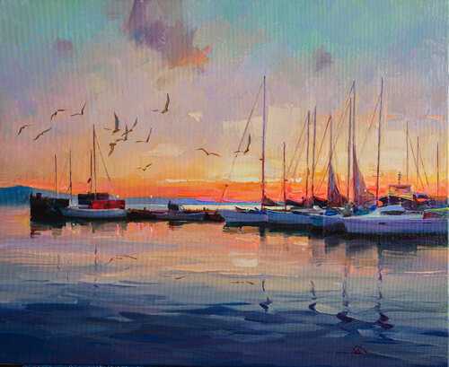 Evening peace par Khodakivskyi Vasyl, Peinture en vente sur Singulart