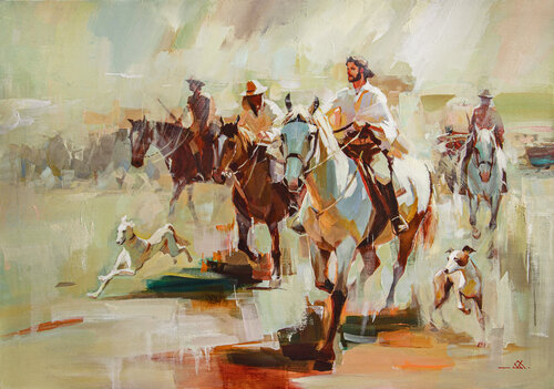 Men's games by Khodakivskyi Vasyl, Painting for Sale on Singulart