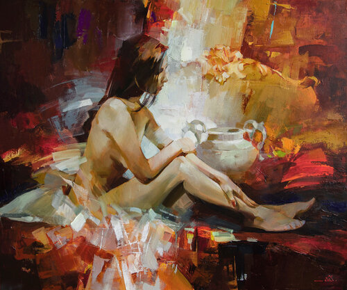 Intimate ambience di Khodakivskyi Vasyl, Pittura in vendita su Singulart