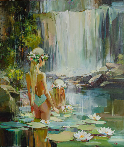 In the Embrace of a Fairy Lake van Khodakivskyi Vasyl, Schilderij te koop op Singulart
