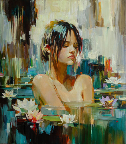 Bride of the Lake di Khodakivskyi Vasyl, Pittura in vendita su Singulart