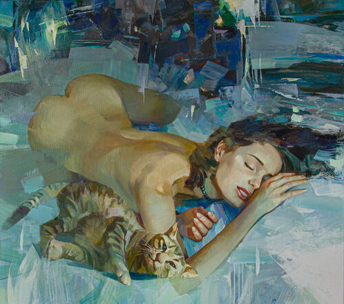 Heat of the Moonlit Night van Khodakivskyi Vasyl, Schilderij te koop op Singulart