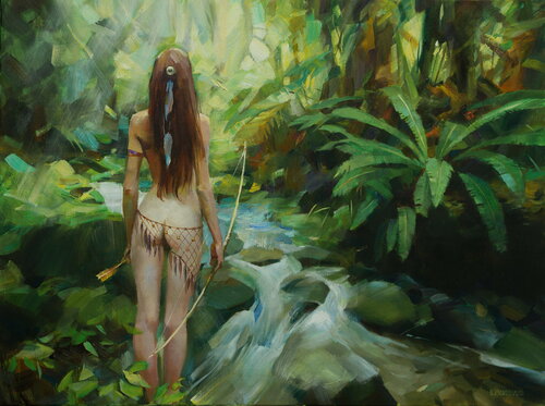 A hunter di Khodakivskyi Vasyl, Pittura in vendita su Singulart