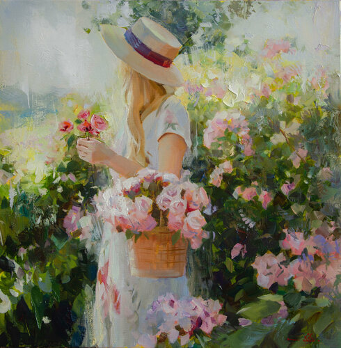 Lost in flowers von Khodakivskyi Vasyl, Malerei kaufen auf Singulart