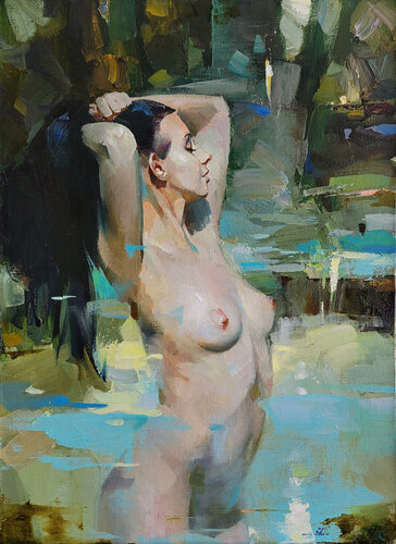 Scent of mint par Khodakivskyi Vasyl, Peinture en vente sur Singulart