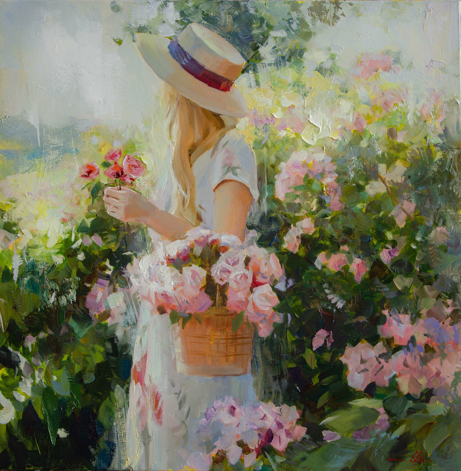 Lost in flowers Khodakivskyi Vasyl Pintura original en venta