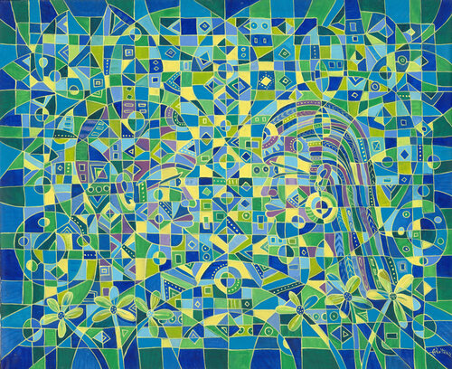 Dialogue IV a painting from Africa about marriage Angu Walters