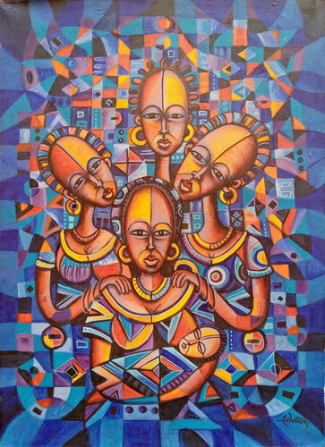 New Born II a painting of women in Africa von Angu Walters, Malerei kaufen auf Singulart
