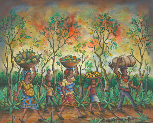 To the Market - Giclée art print of African villagers van Angu Walters, Fotografie te koop op Singulart