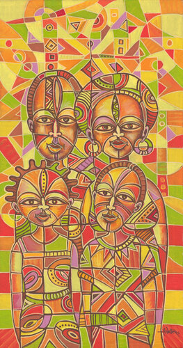 Family a portrait from Africa di Angu Walters, Pittura in vendita su Singulart