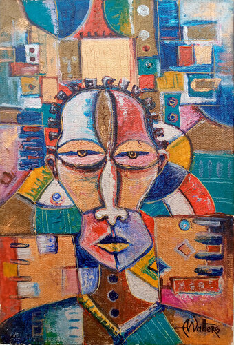 Self Portrait by African artist Angu Walters van Angu Walters, Schilderij te koop op Singulart