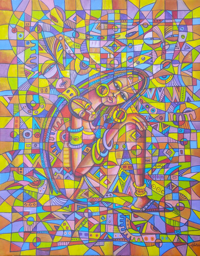 Mother and Child XV painting from Africa van Angu Walters, Schilderij te koop op Singulart