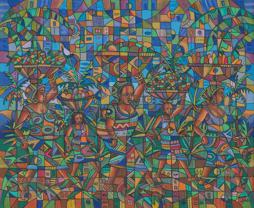 To the Market 5 - Giclée print of African women, girls by Angu Walters, Photography for Sale on Singulart