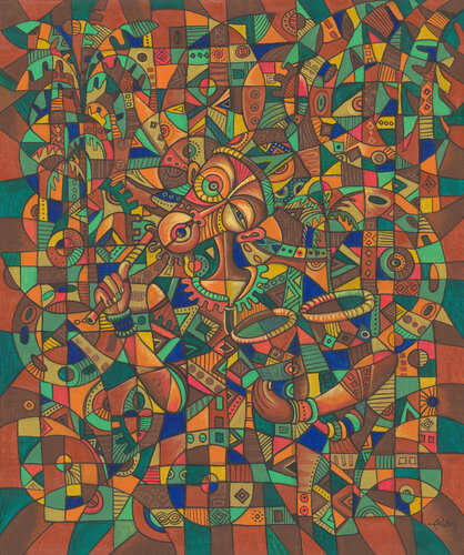 The Town Crier 2 painting from Africa von Angu Walters, Malerei kaufen auf Singulart