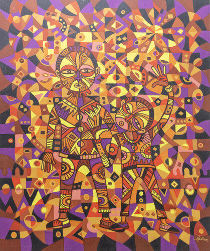 Father and Son III painting from Africa van Angu Walters, Schilderij te koop op Singulart