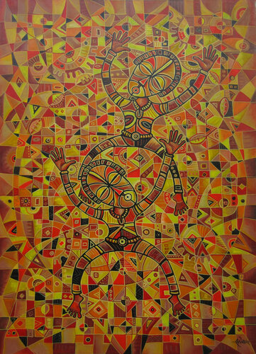 African Dancers IV de Angu Walters, Pintura a la venta en Singulart