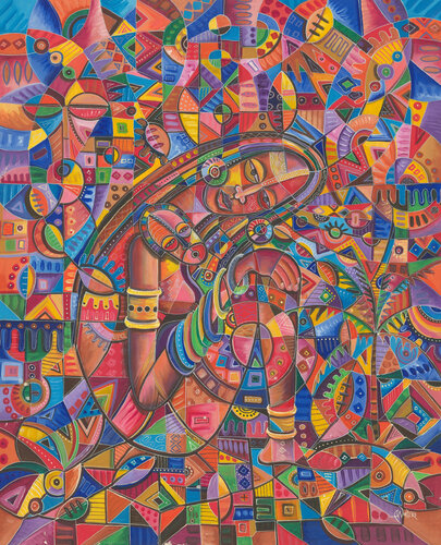 Mother and Child III painting from Africa van Angu Walters, Schilderij te koop op Singulart