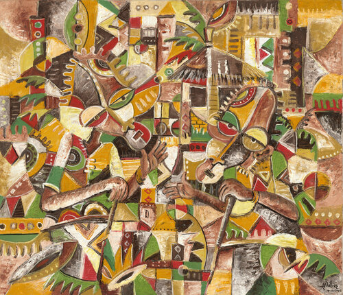 My Best Friend original painting from Africa de Angu Walters, Pintura a la venta en Singulart