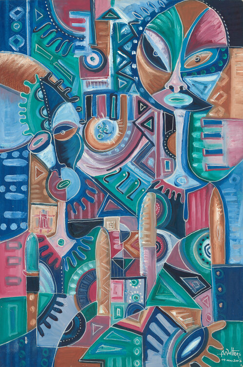 My Friend - Giclée art print, possibly space aliens Angu Walters