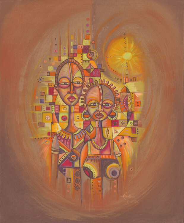 The Couple II a painting from Africa Angu Walters