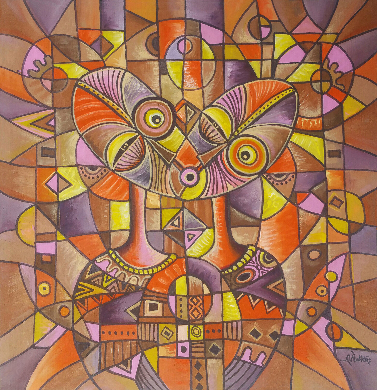 My Love IV painting from Africa Angu Walters Originalgemälde zu verkaufen
