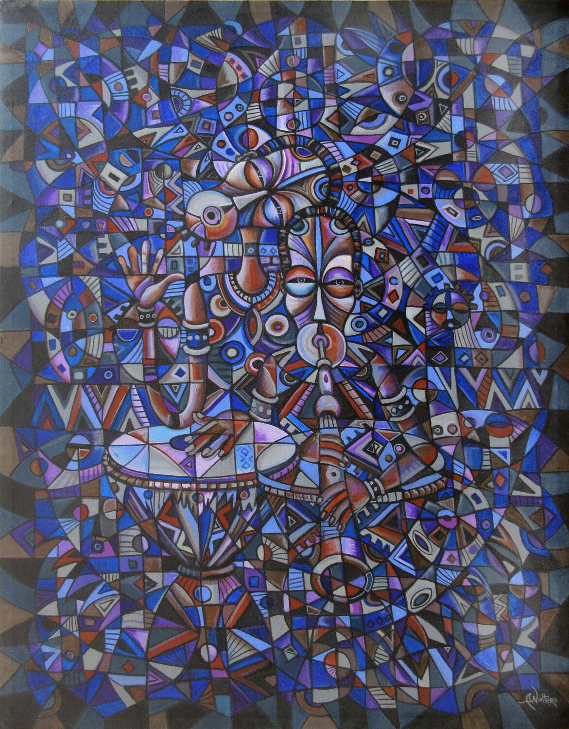 The Drummer and the Flutist VIII Angu Walters