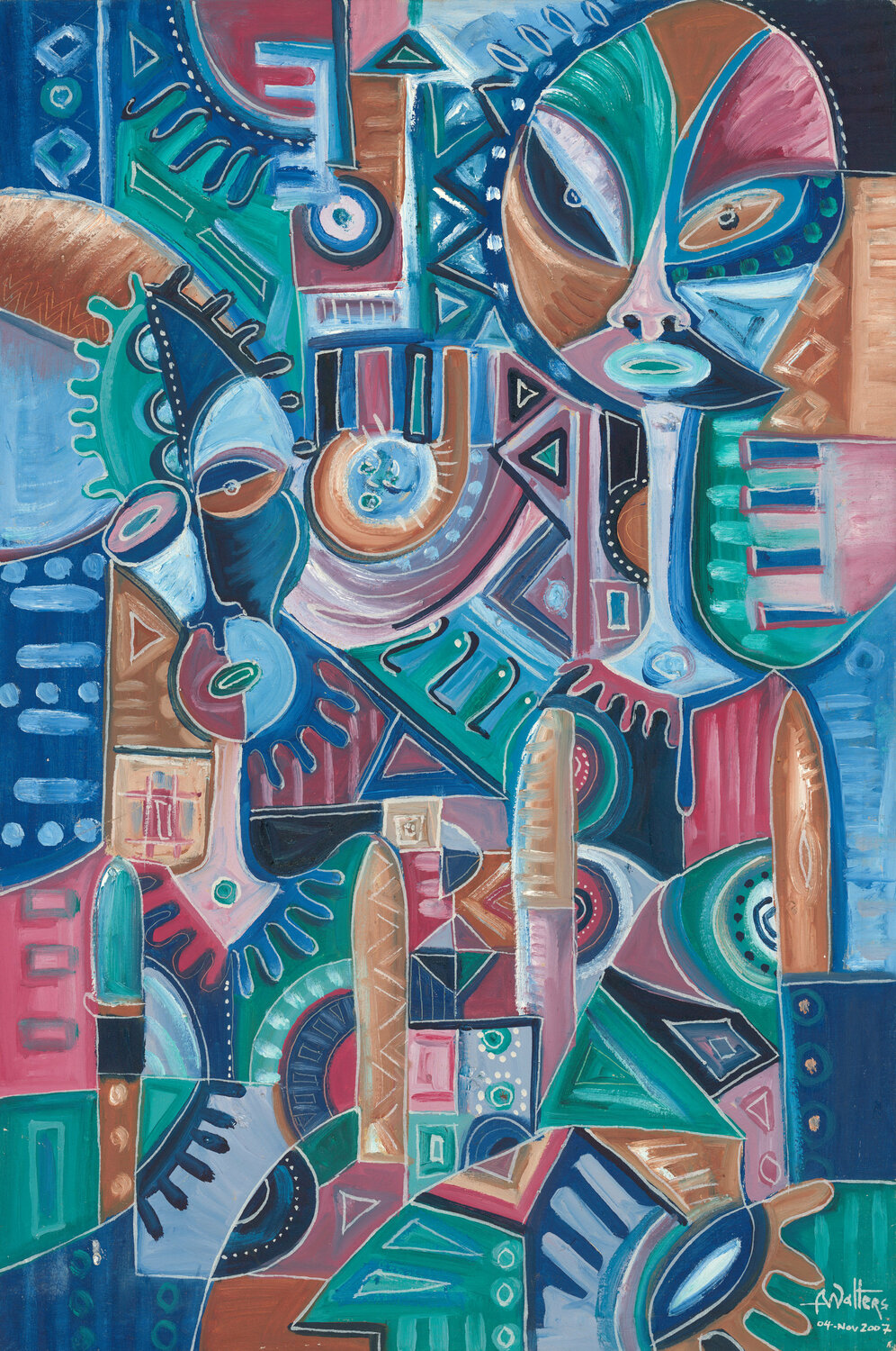 My Friend a painting from Africa Angu Walters Originalgemälde zu verkaufen