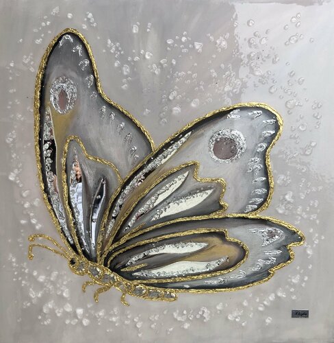 3D GOLD SILVER MIRROR BUTTERFLY Nataliia Krykun