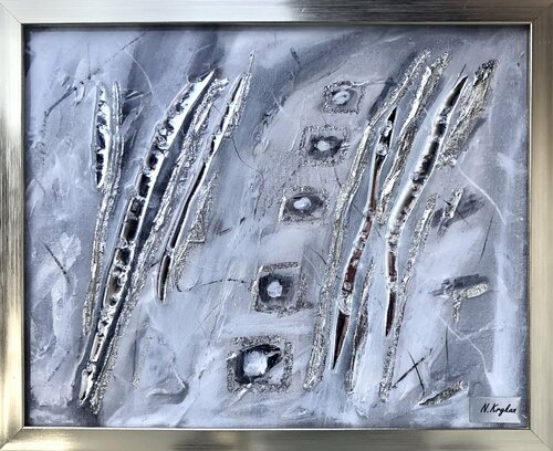 Silver Gray Abstraction Nataliia Krykun