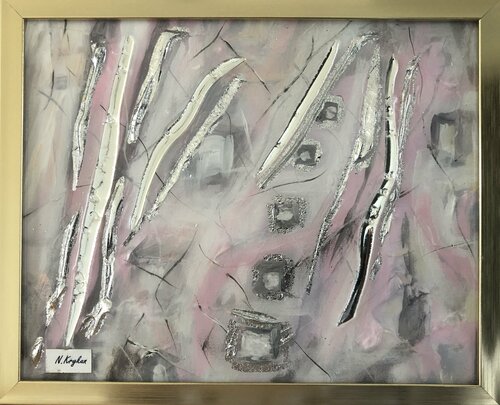 Silver Rosa Abstraction von Nataliia Krykun, Malerei kaufen auf Singulart