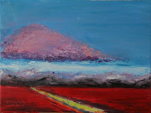 Landscape blue red Nataliia Krykun