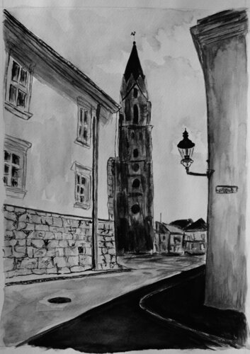 City Wiener Neustadt, Austria von Nataliia Krykun, Werk auf Papier kaufen auf Singulart