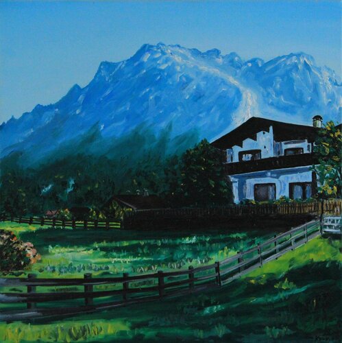 MOUNTAIN LANDSCAPE. EHRWALD, TIROL, AUSTRIA van Nataliia Krykun, Schilderij te koop op Singulart