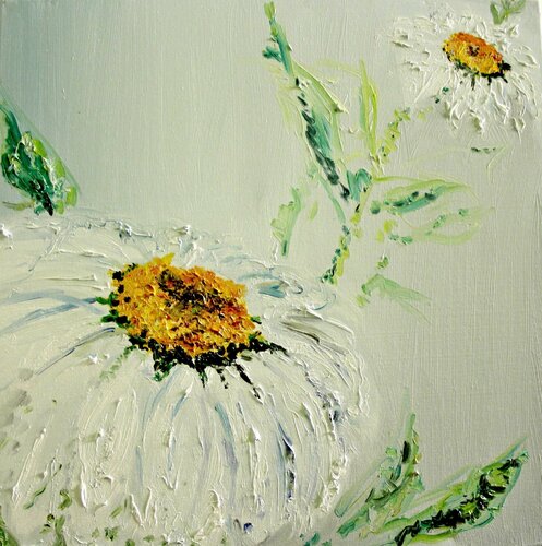 Daisy in the field van Nataliia Krykun, Schilderij te koop op Singulart