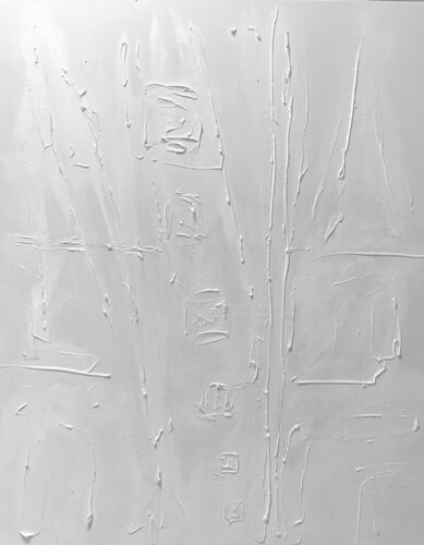 White abstract landscape in 3D di Nataliia Krykun, Pittura in vendita su Singulart