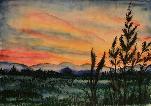 Ladscape, Austria by Nataliia Krykun, Work on Paper for Sale on Singulart