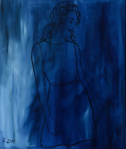 Lady in blue van Nataliia Krykun, Schilderij te koop op Singulart
