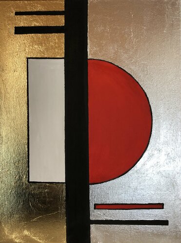 “Gold geometry” , gold leaf di Nataliia Krykun, Pittura in vendita su Singulart