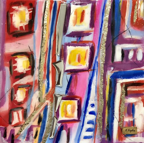 Red colorful abstract abstraction 3d von Nataliia Krykun, Malerei kaufen auf Singulart